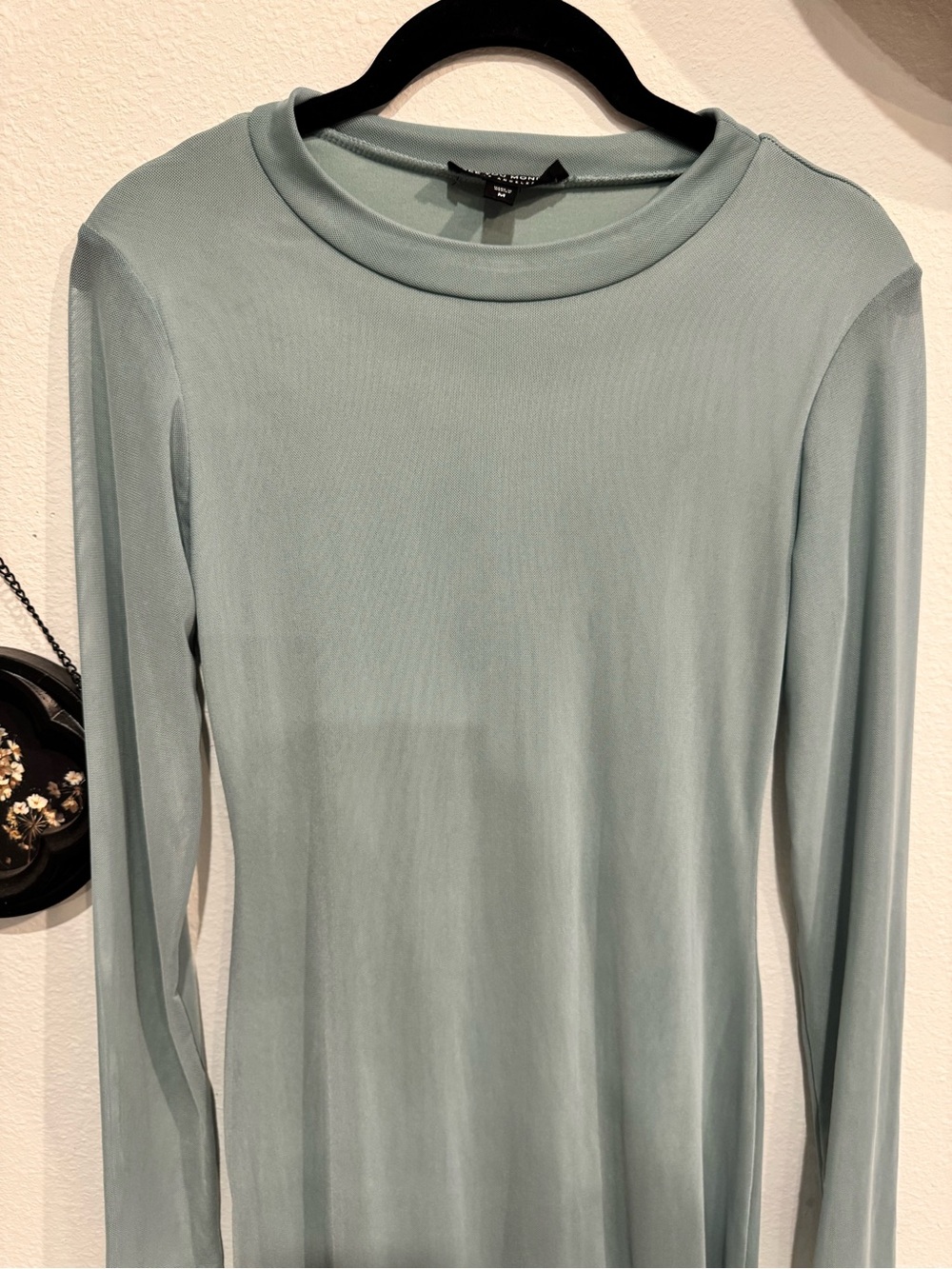 See You Monday Long Sleeve Maxi Dress in Sage Green size M - Picture 3 of 5